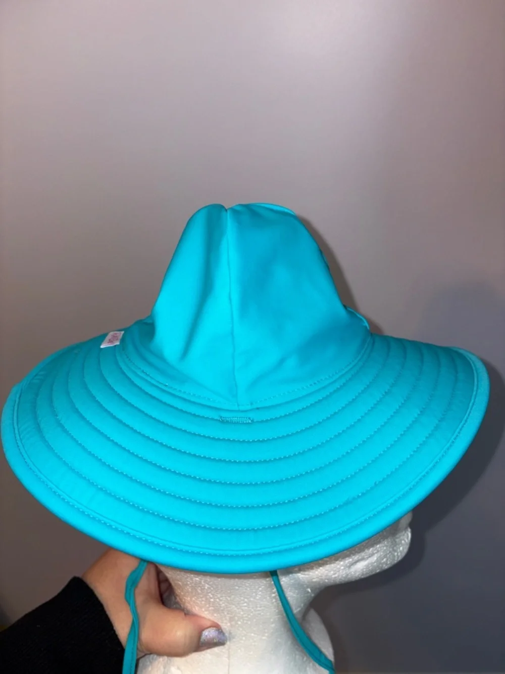 Ruffle Butts Swim Hat in Teal Ribbed Wide Brim size 0-12 Months
